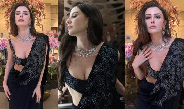 Giorgia Andriani Stuns in Desi Bold Avatar In A Black Saree: A Mesmerizing Vision of Elegance and Glamour
