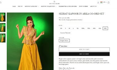 Seerat Kapoor Stuns In An Intricately Embroidered Glass Pearl Yellow Cord-Set; The Entire Look Costs A Whopping Price of 2,46,000 RS